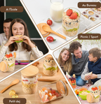 Bocal hermétique Anti-fuite & fraîcheur | Verre premium avec cuillère intégrée