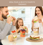 Bocal hermétique Anti-fuite & fraîcheur | Verre premium avec cuillère intégrée