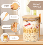 Bocal hermétique Anti-fuite & fraîcheur | Verre premium avec cuillère intégrée
