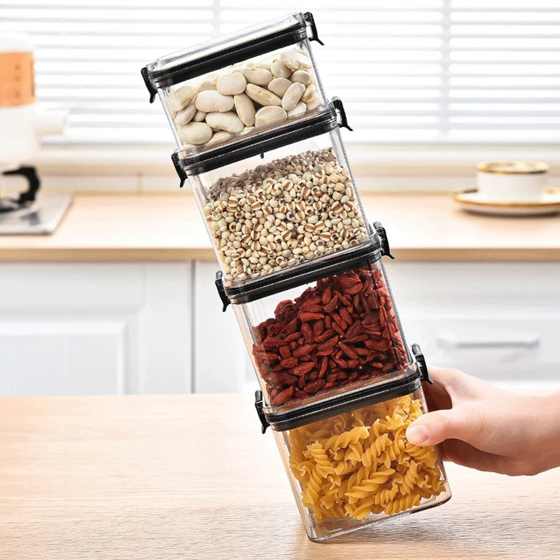 Bocaux de Conservation Hermétiques – Organiseur de Cuisine Anti-Humidité (Grains, Épices, Aliments Secs)