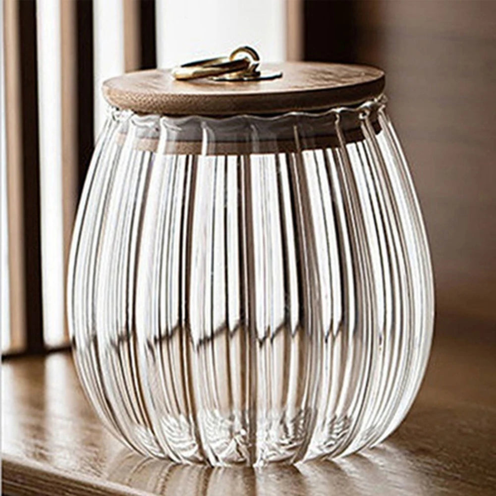 Bocal en Verre Hermétique avec Couvercle en Bois – Chic & Pratique