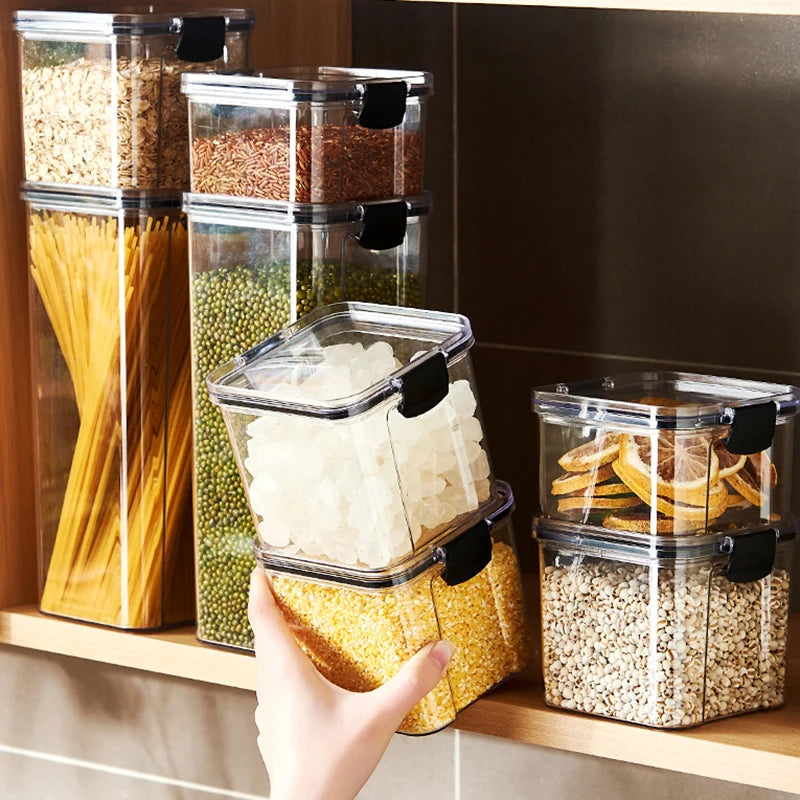 Bocaux de Conservation Hermétiques – Organiseur de Cuisine Anti-Humidité (Grains, Épices, Aliments Secs)