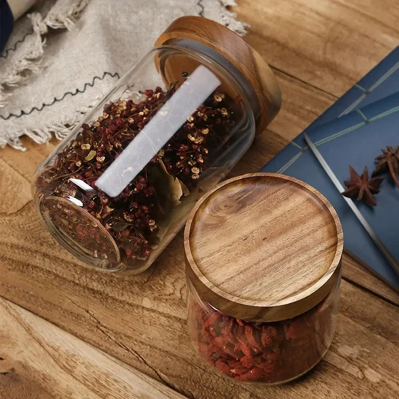 Bocal Hermétique en Verre & Bois – Conservation 100% Fraîcheur