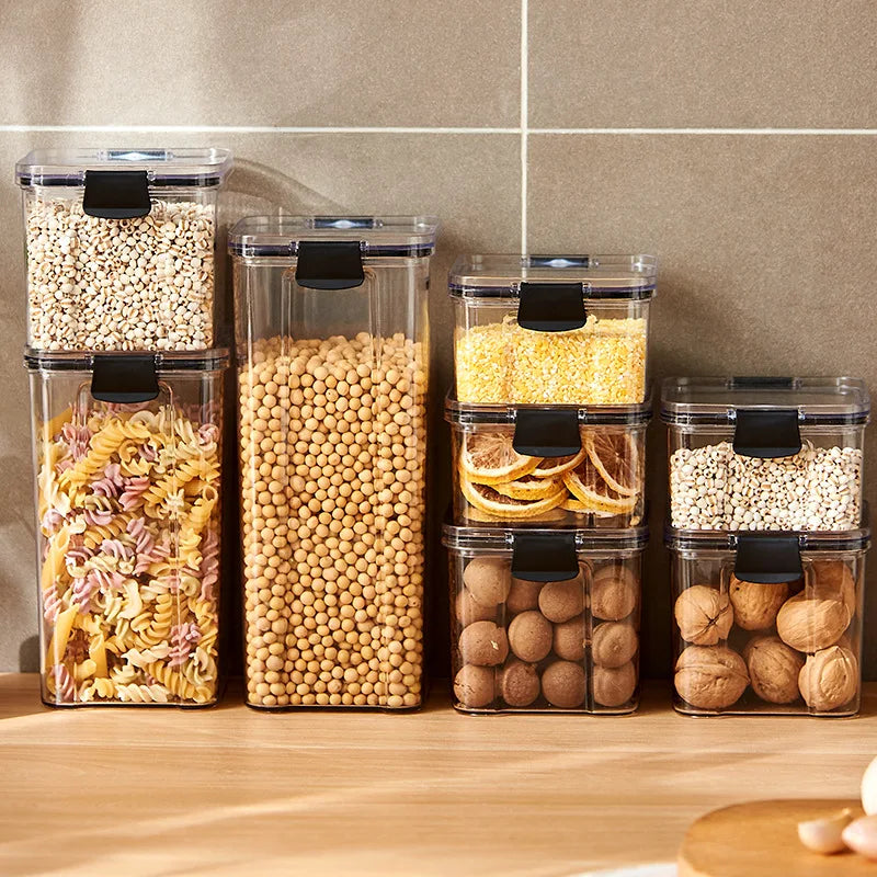 Bocaux de Conservation Hermétiques – Organiseur de Cuisine Anti-Humidité (Grains, Épices, Aliments Secs)
