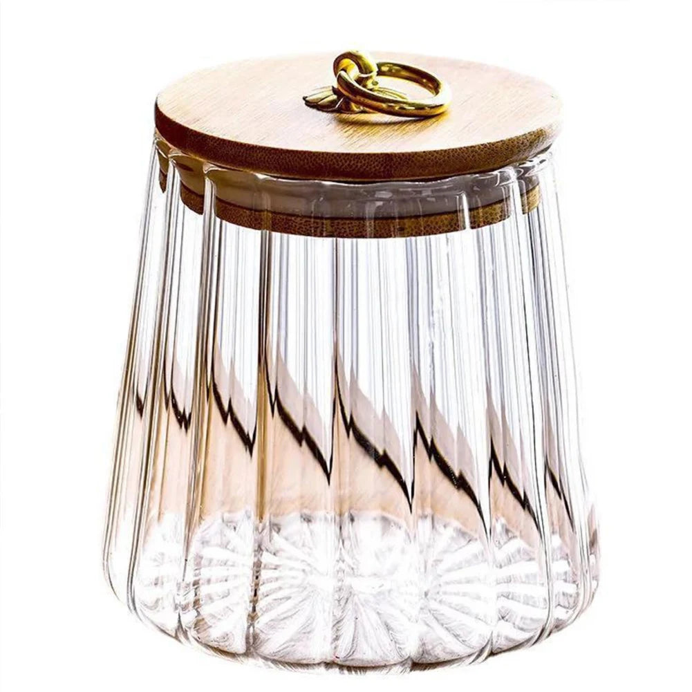 Bocal en Verre Hermétique avec Couvercle en Bois – Chic & Pratique