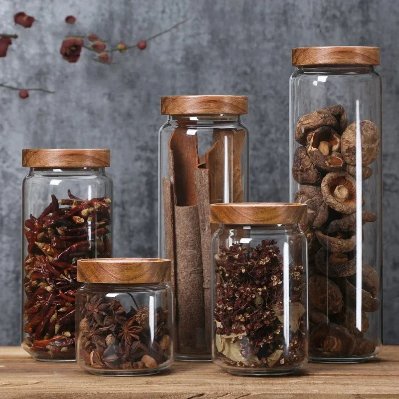 Bocal Hermétique en Verre & Bois – Conservation 100% Fraîcheur