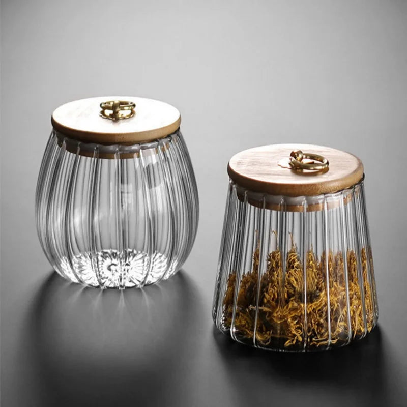 Bocal en Verre Hermétique avec Couvercle en Bois – Chic & Pratique