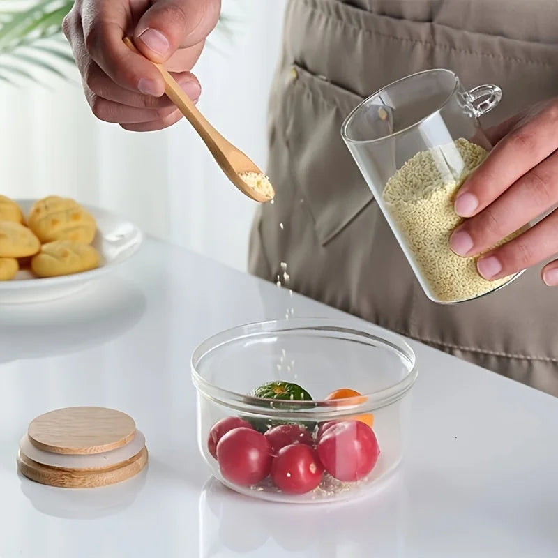 Bocal hermétique Anti-fuite & fraîcheur | Verre premium, Joint hermétique de qualité alimentaire & cuillère intégrée