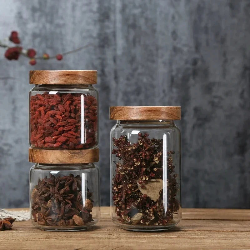 Bocal Hermétique en Verre & Bois – Conservation 100% Fraîcheur
