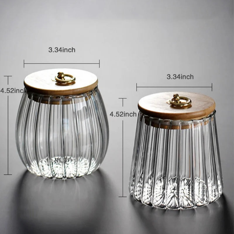 Bocal en Verre Hermétique avec Couvercle en Bois – Chic & Pratique