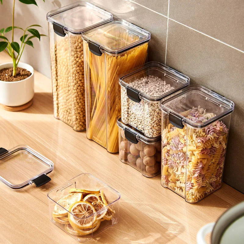 Bocaux de Conservation Hermétiques – Organiseur de Cuisine Anti-Humidité (Grains, Épices, Aliments Secs)