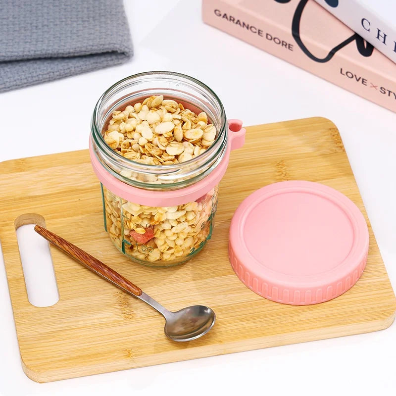 Overnight Oats Jar – Bocal en verre 100% hermétique (Recette Poupette)