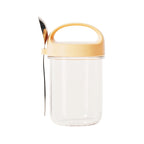 Bocal hermétique 430 ml pour Overnight Oats, yaourt & snacks – Verre premium avec couvercle bambou + cuillère